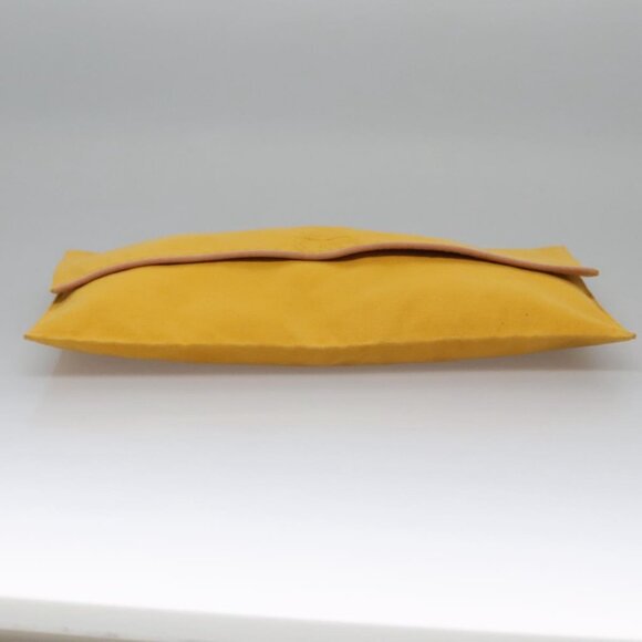 HERMES Clutch Bag Canvas Yellow Auth ti2709 - Picture 6 of 14